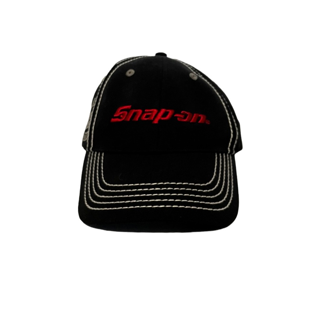 Snap On Tools Hat Mens Black Red Adjustable Vintage Steel First Series Logo